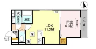 GRAMM御陵荒木C【201号室】の間取り