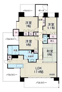 aLATO白壁東【6階】の間取り