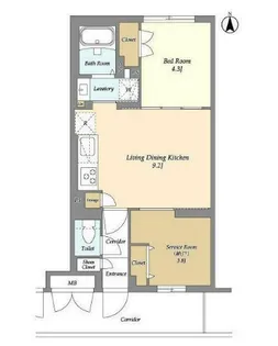 ラクラス中野南台【110号室】の間取り