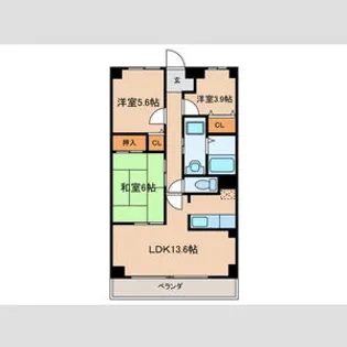 カーサ デル フィオーレ【3階】の間取り