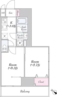 KDXレジデンス町田North【0803号室】の間取り