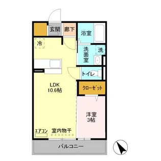 シンシア千波 A【2階】の間取り