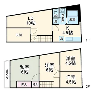 タウンハウス太閤二丁目【1号室】の間取り