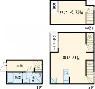 ガレット箱崎【1号室】の間取り