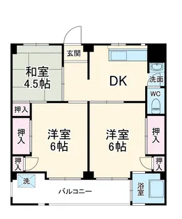 ビレッジハウス栗ヶ沢5号棟【0101号室】の間取り