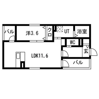 Anecis笠取町Ⅱ【102号室】の間取り