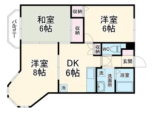 ウィングベル七宝【1A号室】の間取り