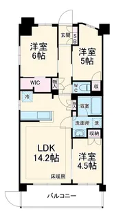 クレストフォルム湘南鵠沼【1F号室】の間取り