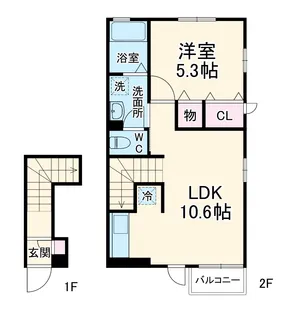 サントル ヴィラージュⅡ【2階】の間取り