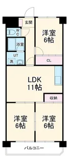 シーズンコート植田南【3階】の間取り