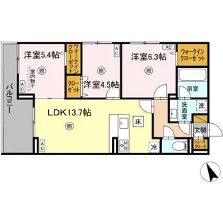 DーKISARIA EI【1階】の間取り