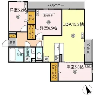 DーKISARIA EI【3階】の間取り