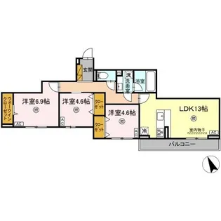 DーKISARIA EI【3階】の間取り