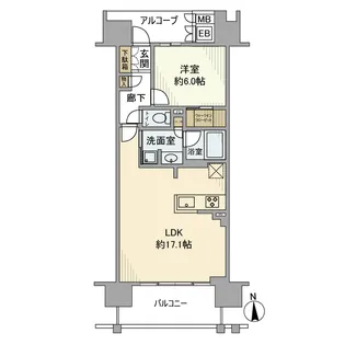 シエリア大阪天神橋【3階】の間取り