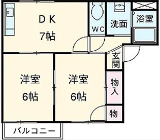 ボーブール三条【201号室】の間取り