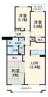 ヒルズ南戸塚【2階】の間取り