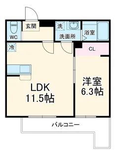 アルバ北久里浜【302号室】の間取り
