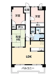 ルネス常盤平【5階】の間取り