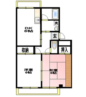 グリーンハイツ三友【4階】の間取り