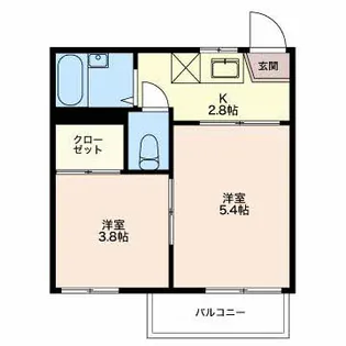 フレグランス山田【1階】の間取り