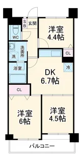 ライオンズガーデン船橋薬園台【0410号室】の間取り