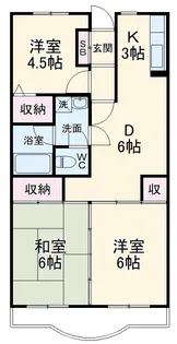 ノーブルクレイン【208号室】の間取り