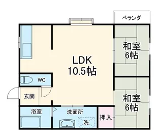 第3コーポシバタ【2階】の間取り