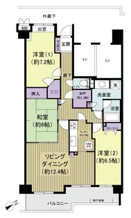 ハイホーム稲毛チェリーヒルズ【2階】の間取り