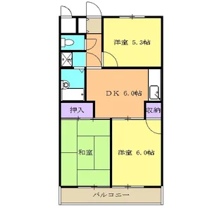 第2北中ハイツ【301号室】の間取り