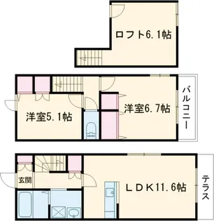 パークレジデンス平和台【102号室】の間取り