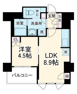 Brillia淀屋橋【4階】の間取り