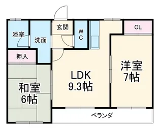 ビレッジコーポ桶光【202号室】の間取り