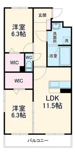 Lusora Osato【105号室】の間取り