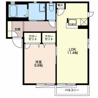 マナティーC【102号室】の間取り