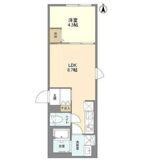 ウェルスクエア笹塚Ⅱ【2階】の間取り