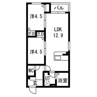 CS名塚【202号室】の間取り