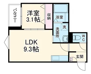 LECOCON四日市Ⅶ【1階】の間取り