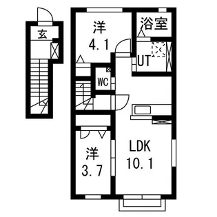 グランシャス・雅【2階】の間取り