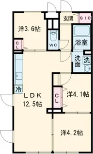 ソラシアレジデンス学芸大学Ⅱ【2階】の間取り