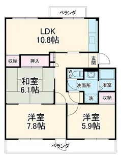 東大宮ハウス2号棟【4階】の間取り