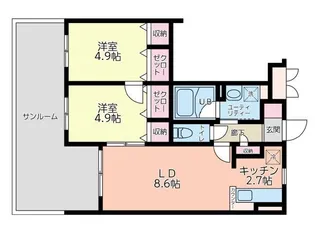 PINE BRANCH【101号室】の間取り
