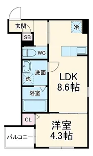 Crecia一宮Ⅱ【1階】の間取り