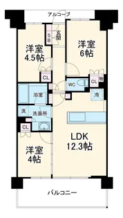 ヴィークコート蕨南町桜並木【5階】の間取り