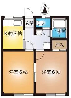朝日コーポB【1A号室】の間取り
