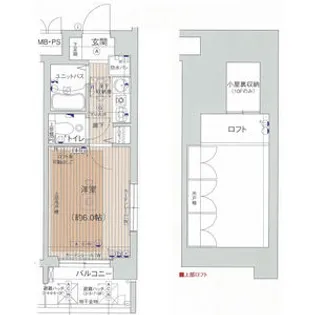 エステムコート梅田茶屋町デュアルスペース【4階】の間取り