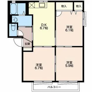 グリーンヒルズⅡ A【2階】の間取り