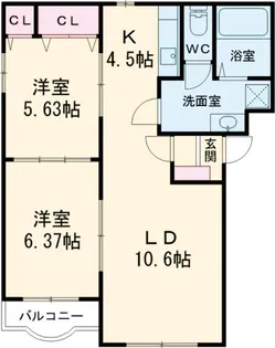 マロンフィールド美しが丘Ⅰ【3階】の間取り