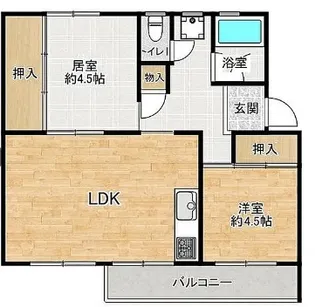 花見川団地7−4棟【004号室】の間取り