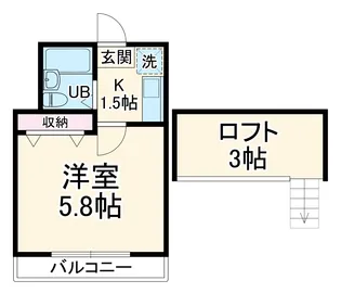 HMN稲田堤B【1階】の間取り
