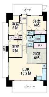 エクシオ中浦和レジデンス【6階】の間取り